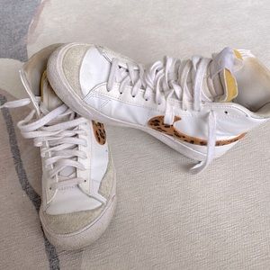 Leather Cheetah print Nike Blazers!